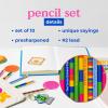 ban.do Write On Colorful Pencil Set of 10, Pre-Sharpened #2 Graphite Pencils, Assorted