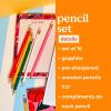 ban.do Write On Colorful Pencil Set of 10, Pre-Sharpened #2 Graphite Pencils for School/Office, Compliments 2.0(Compliments 2.0)
