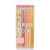 ban.do Write On Colorful Pencil Set of 10, Pre-Sharpened #2 Graphite Pencils for School/Office, Compliments 2.0(multicolored)