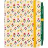 ban.do Cute Mini 5.5″ x 4.75″ Notebook Dot Grid Journal with Black Ink Pen, Tulips on Cream