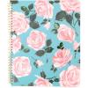 ban.do Floral Rough Draft Large Spiral Notebook, 11″ x 9″ with Pockets and 160 College Ruled Pages, Strawberry Fields(Rose Parade)