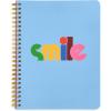 ban.do Rough Draft Mini Spiral Notebook with Saying, 8.5″ x 6.75″ with Pockets and 160 Lined Pages, Let Me Write That Down(Blue Rainbow Smile)