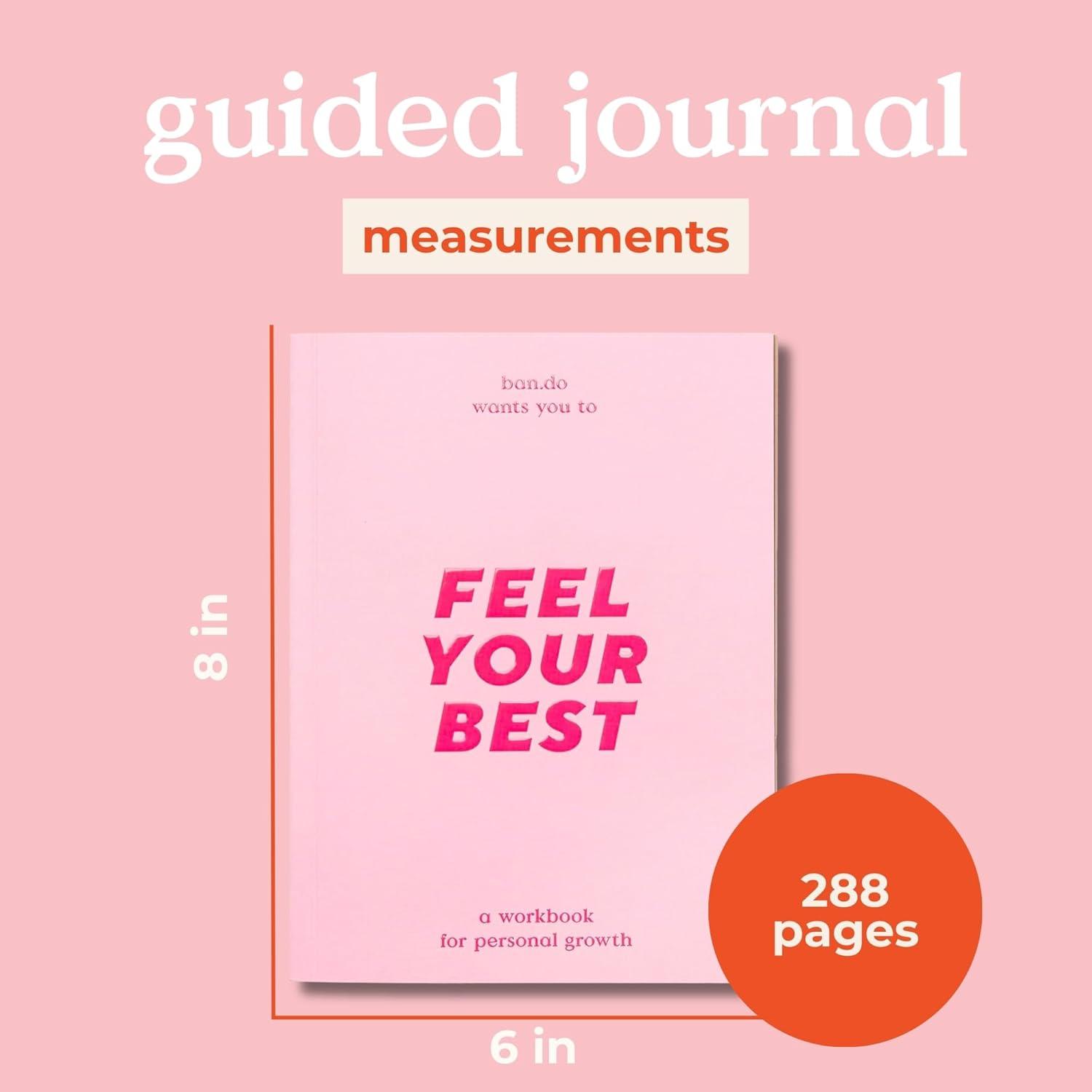 imageBando Wellness Workbook Guided Journal with Over 280 Pages Mindfulness Journal Includes Sections on GoalsExplorationActionRelaxation and Daily Checkins Feel Your Best PinkFeel Your Best
