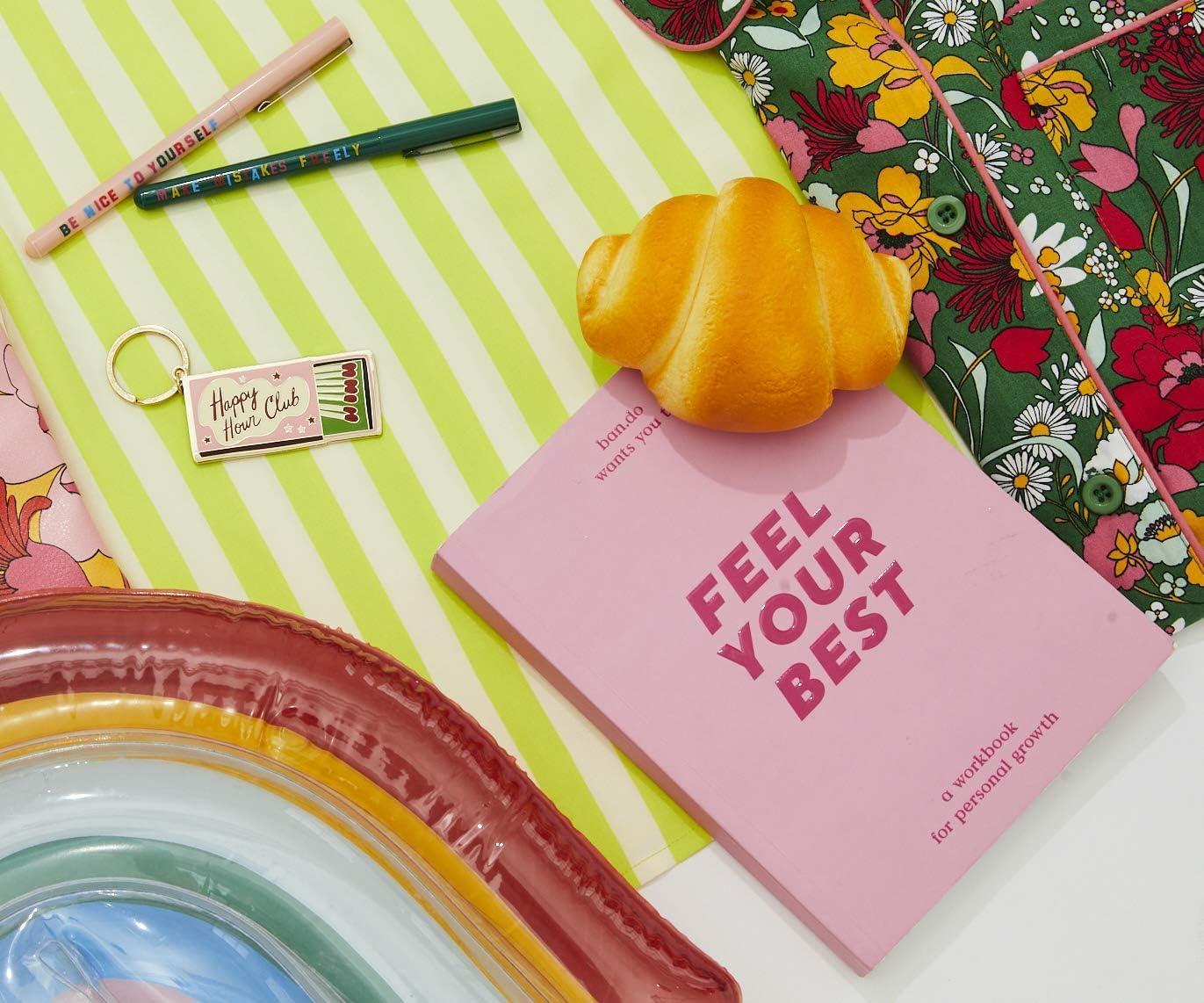 imageBando Wellness Workbook Guided Journal with Over 280 Pages Mindfulness Journal Includes Sections on GoalsExplorationActionRelaxation and Daily Checkins Feel Your Best PinkFeel Your Best