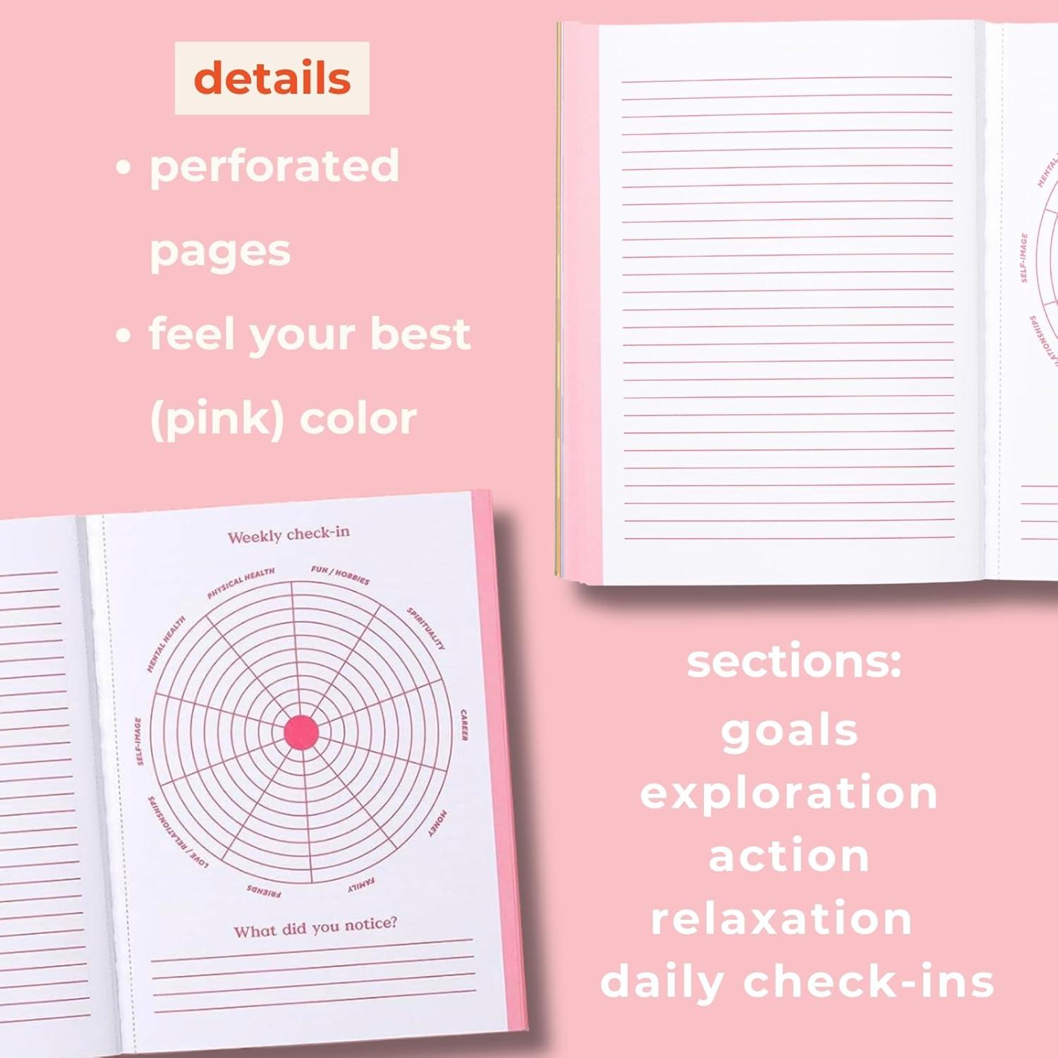 imageBando Wellness Workbook Guided Journal with Over 280 Pages Mindfulness Journal Includes Sections on GoalsExplorationActionRelaxation and Daily Checkins Feel Your Best PinkFeel Your Best