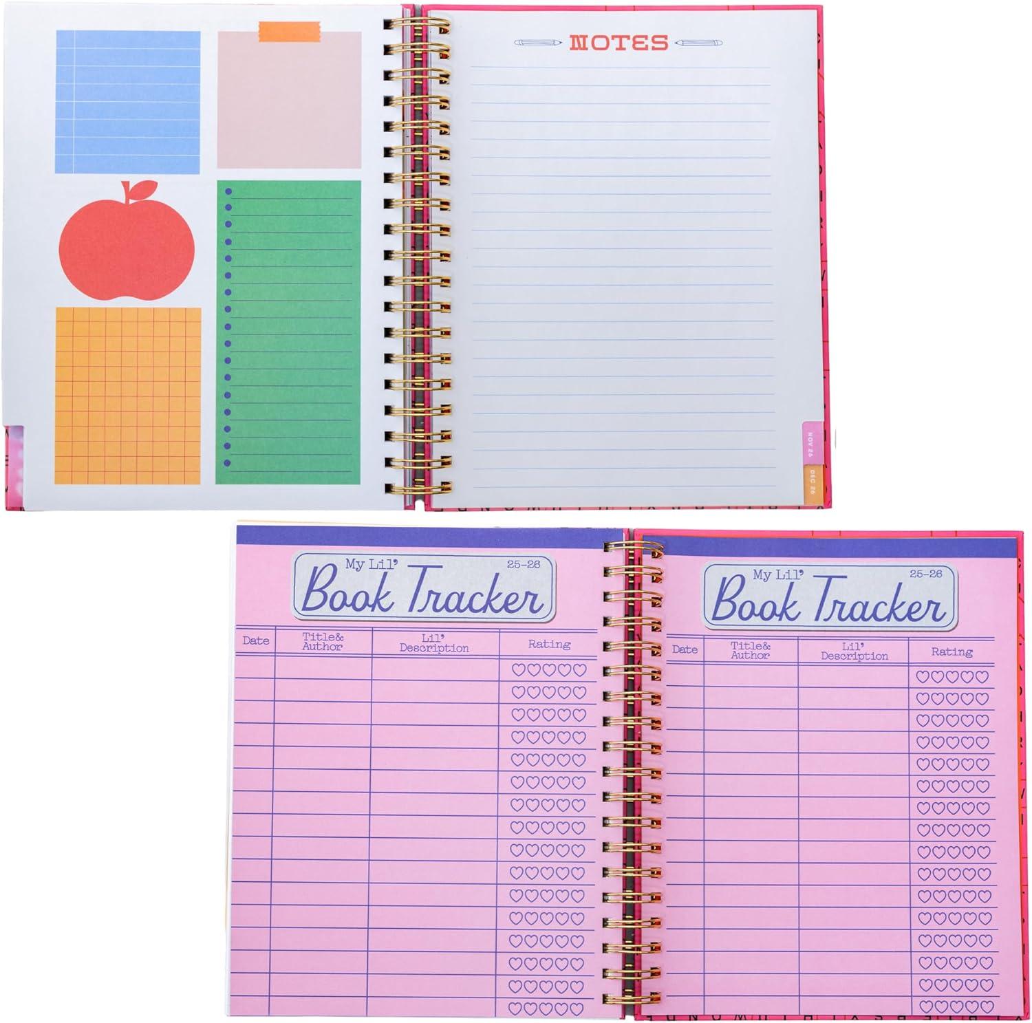 imagebando 17Month Large Daily and Weekly Planner Dated August 2025 December 2026 Hard Cover Self Care Journal Spiral Agenda with Monthly Calendar Stickers Art ampamp Bonus Pages Ivory FloralWord Search