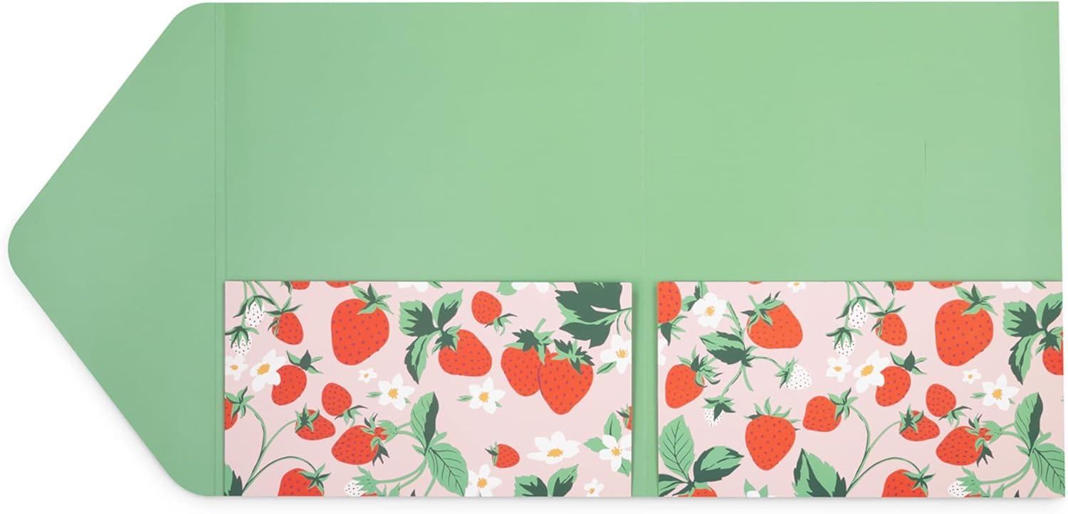 imagebando 2 Pack Folders for Documents Colored Folders with Pockets Two Pocket Folders for Letter Size Papers Strawberry Fields 2404827
