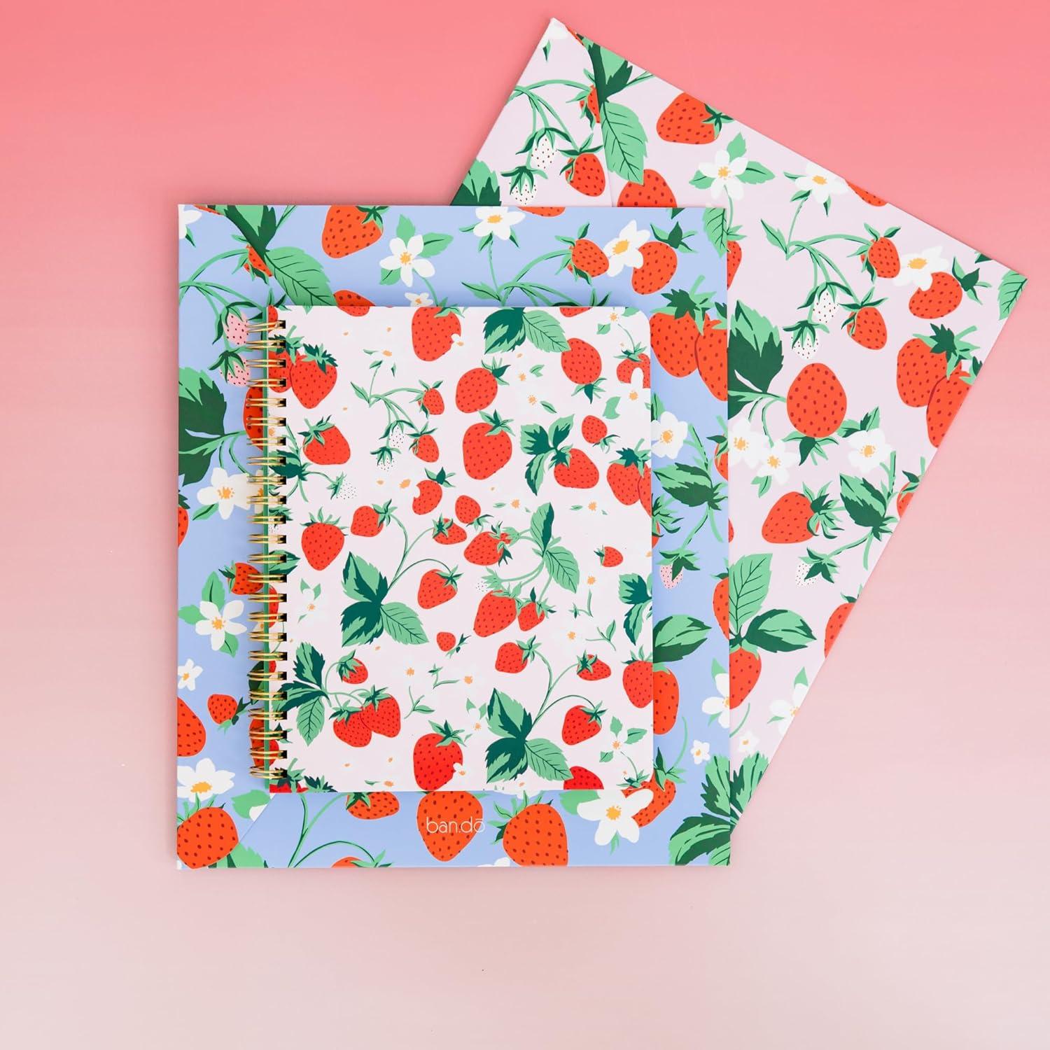 imagebando 2 Pack Folders for Documents Colored Folders with Pockets Two Pocket Folders for Letter Size Papers Strawberry Fields 2404827