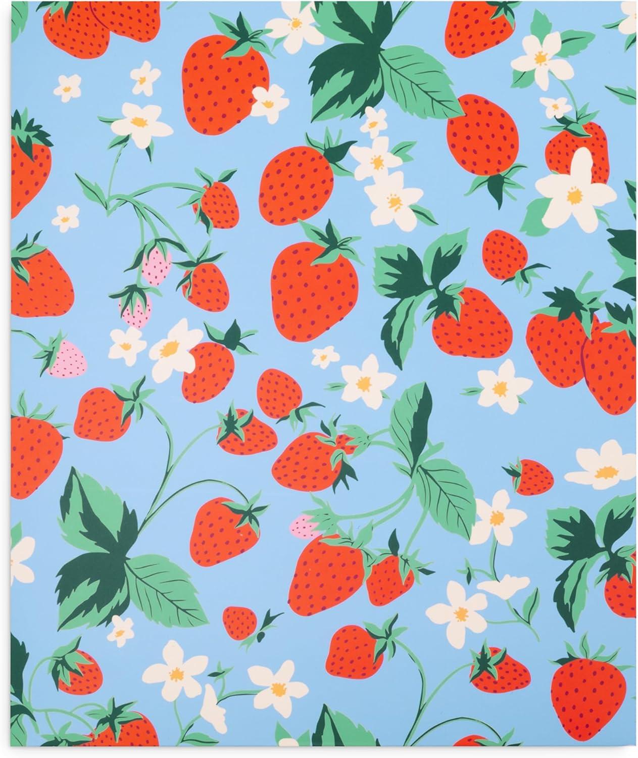 imagebando 2 Pack Folders for Documents Colored Folders with Pockets Two Pocket Folders for Letter Size Papers Strawberry Fields 2404827