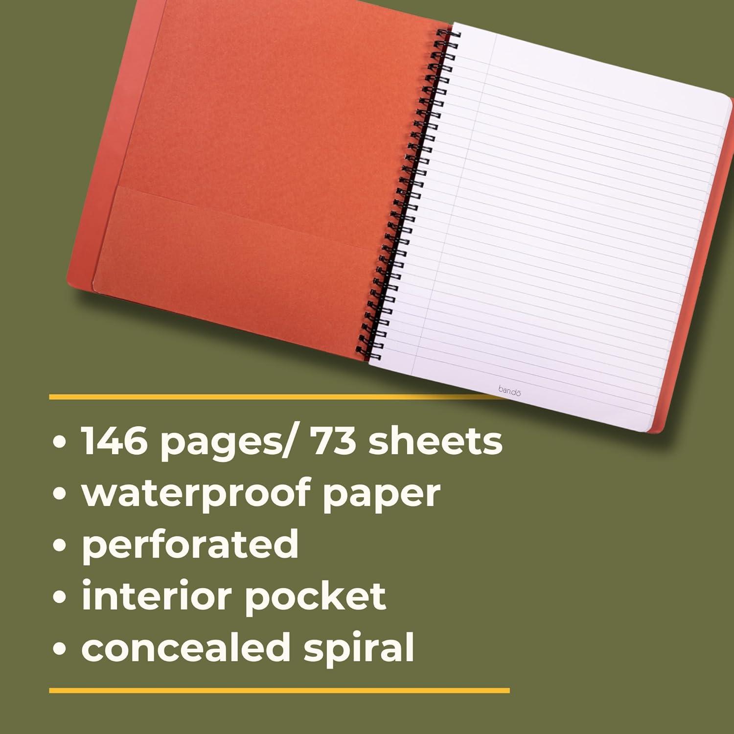 imagebando Water Proof Notebook with 146 Perforated Pages 10quot x 85quot Concealed Spiral Journal with Interior Pocket Planting Seeds of Possibility