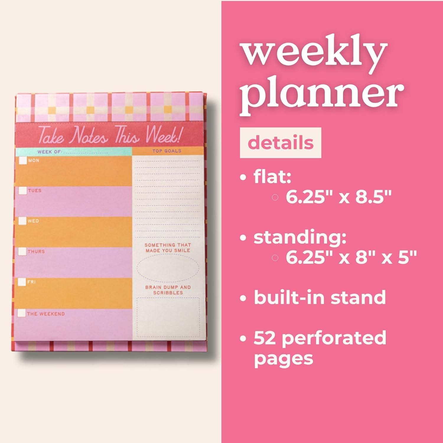 imagebando Weekly Planner Notepad Mini Desk Planner Undated Week Calendar Weekly To Do List Notepad with 52 Sheets Take Notes This Week