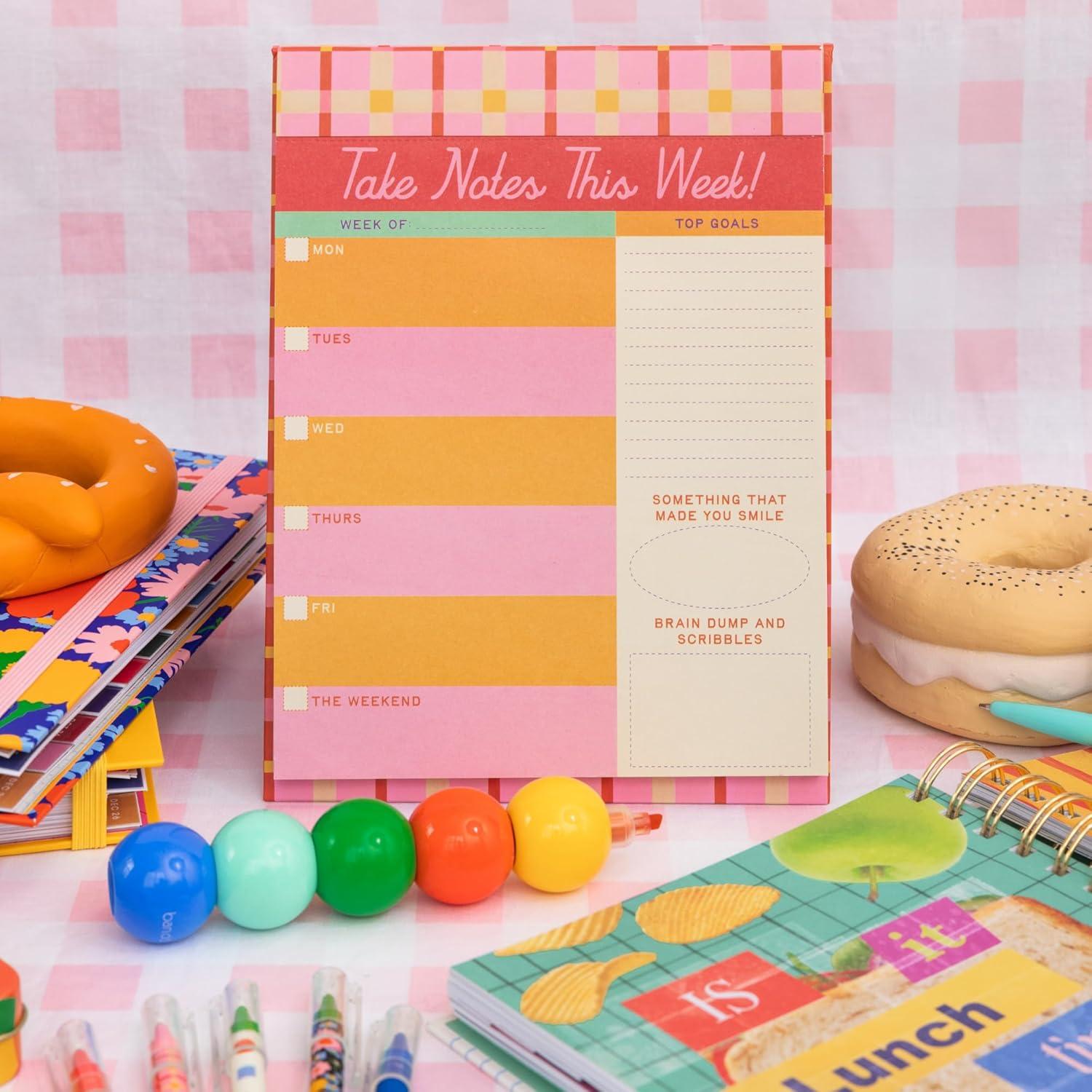 imagebando Weekly Planner Notepad Mini Desk Planner Undated Week Calendar Weekly To Do List Notepad with 52 Sheets Take Notes This Week