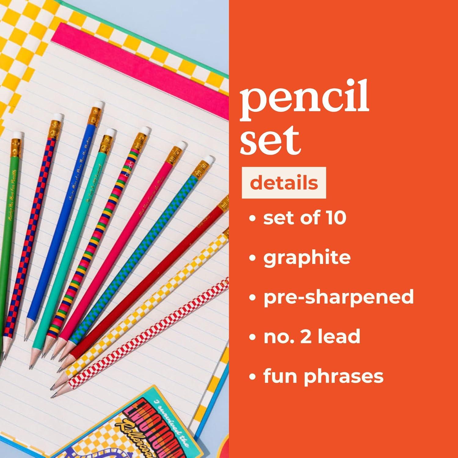 imagebando Write On Colorful Pencil Set of 10 PreSharpened 2 Graphite Pencils for Office Assorted