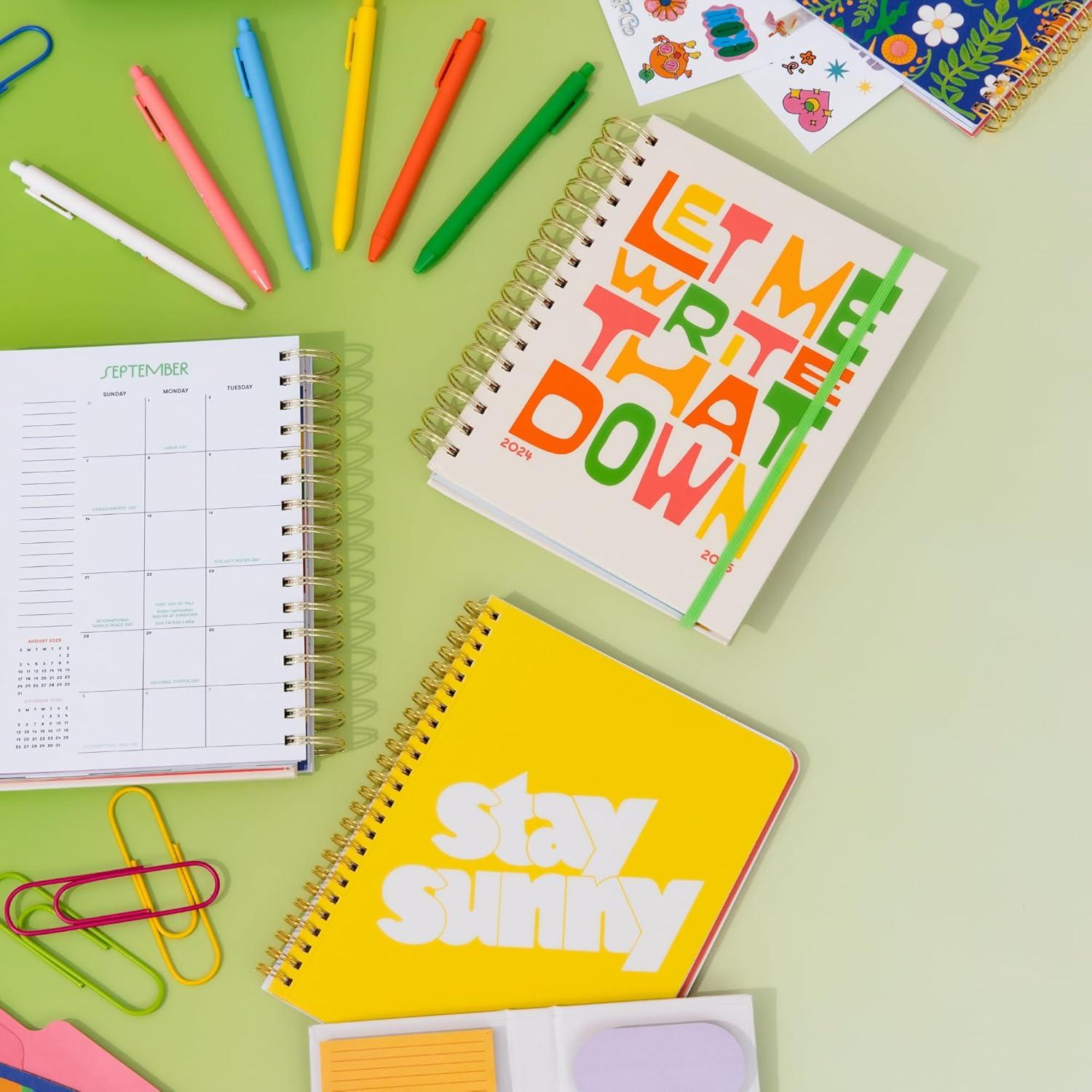 imagebando Write On Rainbow Colored Gel Pen Set of 6 Plastic Click Pens with NonToxic Colorful Ink and Pocket Clips Assorted Color Quotes