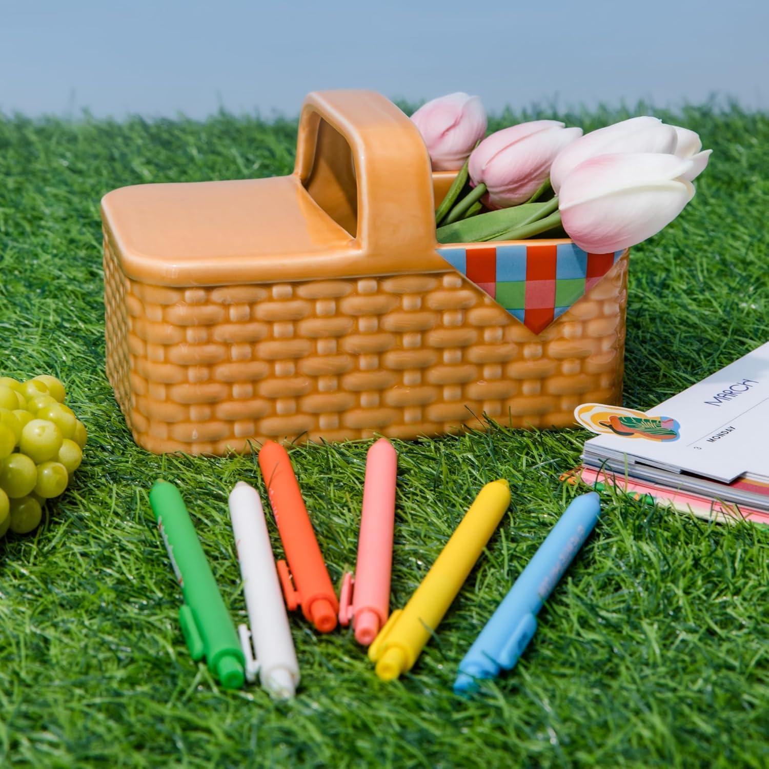 imagebando Write On Rainbow Colored Gel Pen Set of 6 Plastic Click Pens with NonToxic Colorful Ink and Pocket Clips Assorted Color Quotes