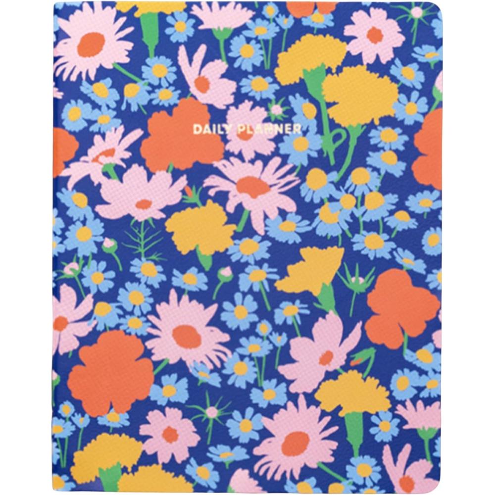imagebando Undated Daily To Do Planner Personal Organizer Schedule Planner with Grocery List and Schedule Blue Floral