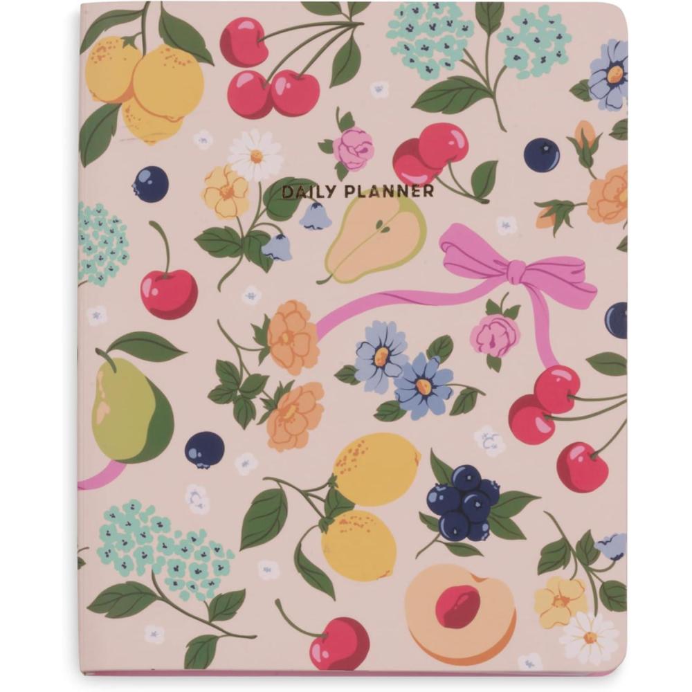 imagebando Undated Daily To Do Planner Personal Organizer Schedule Planner with Meal Plan and To Do Lists Flowers and Fruit