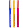 ban.do Write On Black Ink Pen Set of 3, Plastic Ballpoint Pens with Clip and Sayings(Assorted)