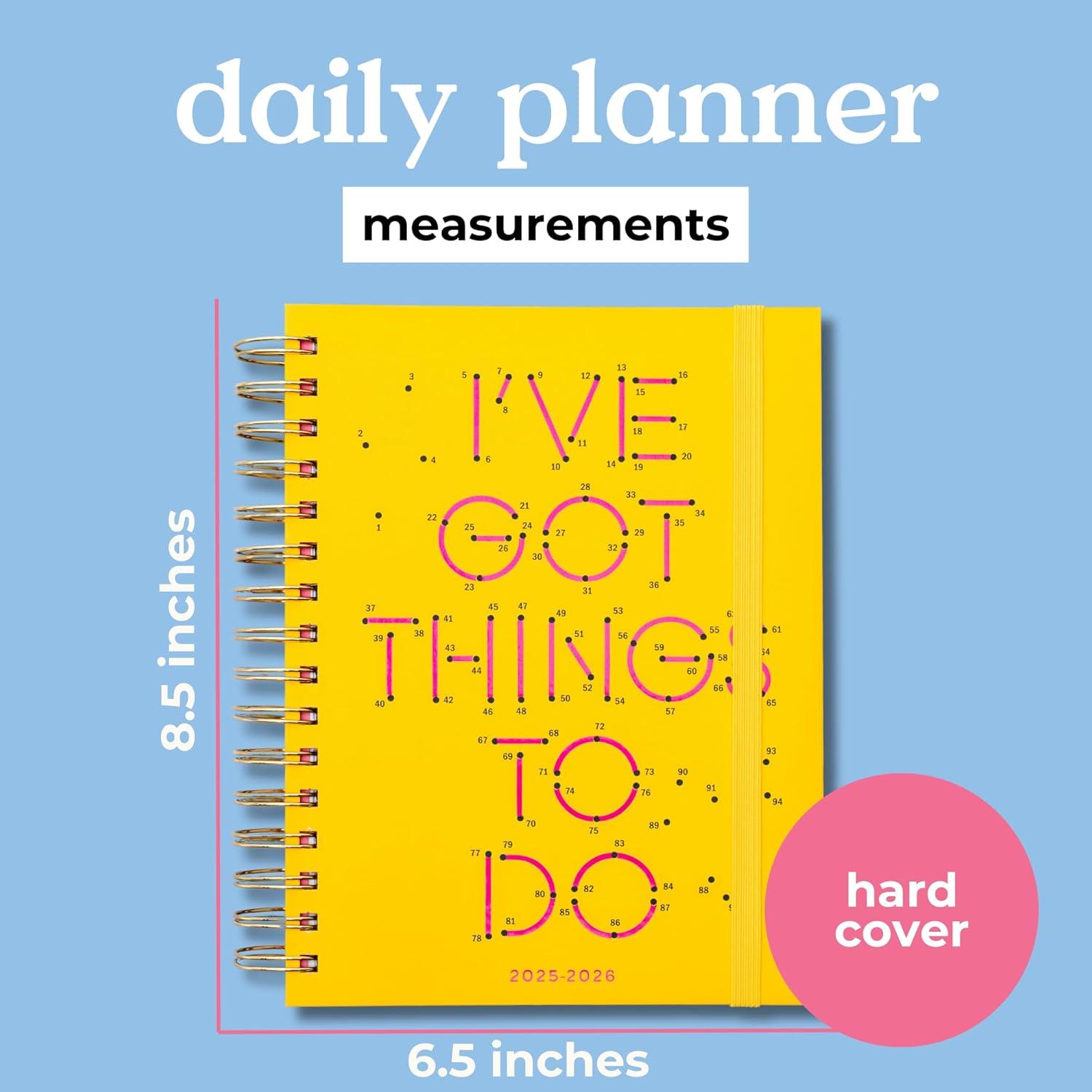 imagebando 17Month Medium Daily and Weekly Planner August 2025 December 2026 Hard Cover Spiral Agenda with Monthly Calendar Stickers Art ampamp Bonus Pages Cherries and StrawberriesConnect the Dots