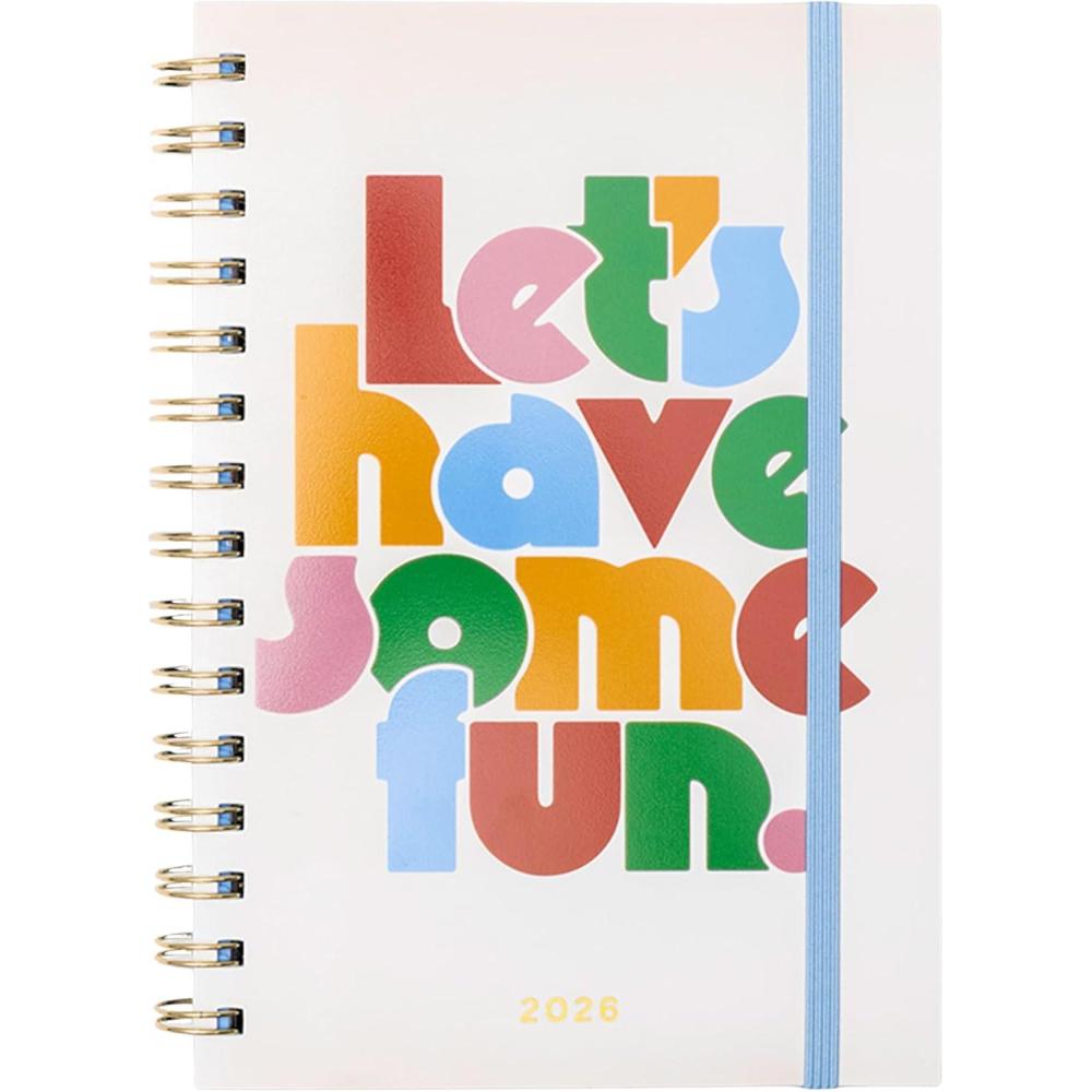 imagebando 12Month Medium Daily and Weekly Planner Dated January 2026 December 2026 Soft Cover Self Care Journal Agenda with Monthly Calendar Stickers Art ampamp Bonus Pages Lets Have Some Fun