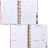 ban.do 17-Month Medium Daily and Weekly Planner August 2025 – December 2026, Hard Cover Spiral Agenda with Monthly Calendar, Stickers, Art & Bonus Pages (Cherries and Strawberries)(Blue Floral)
