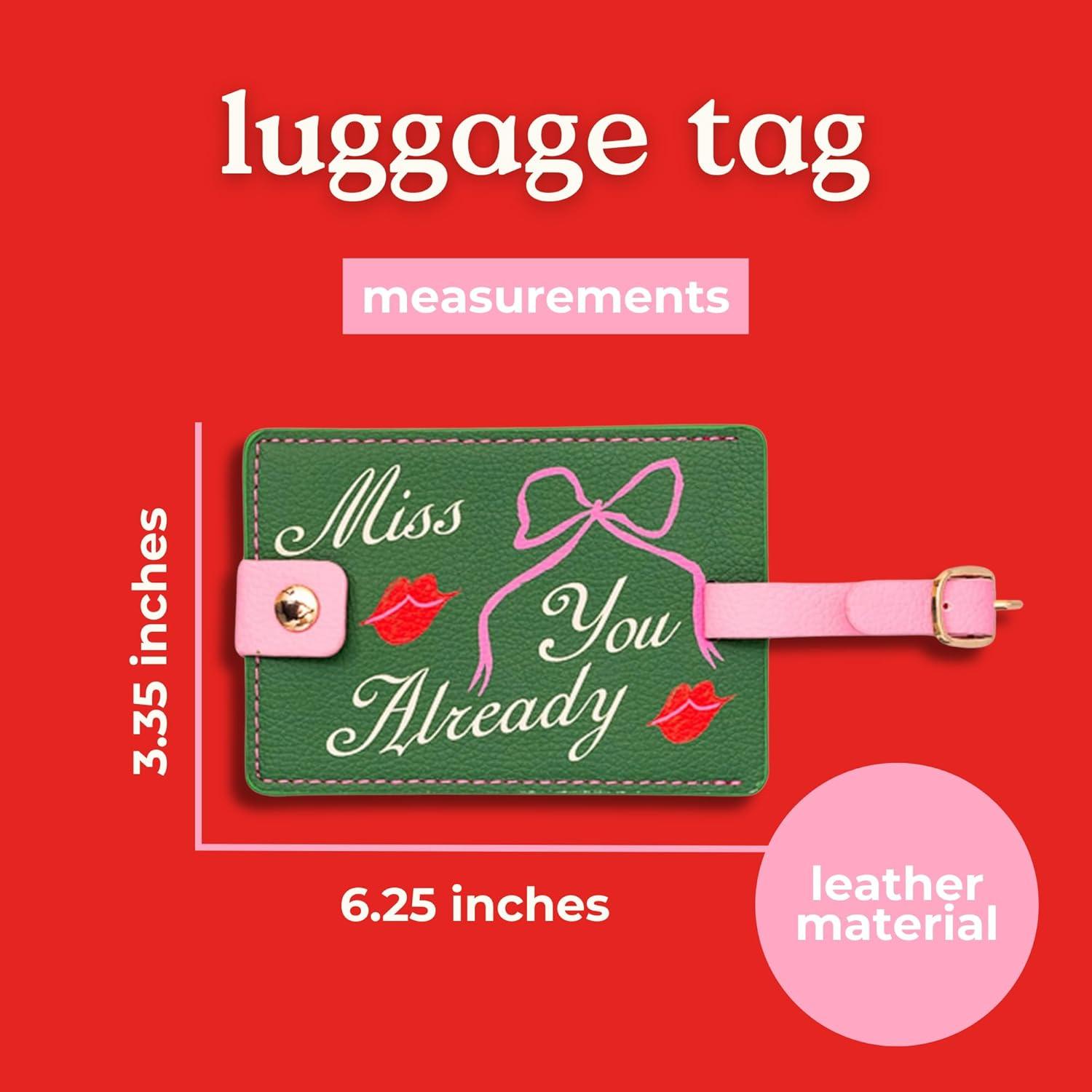 imageBando Getaway Suitcase Tag for Travel Durable Vegan Leather Luggage IdentifierMiss You Already