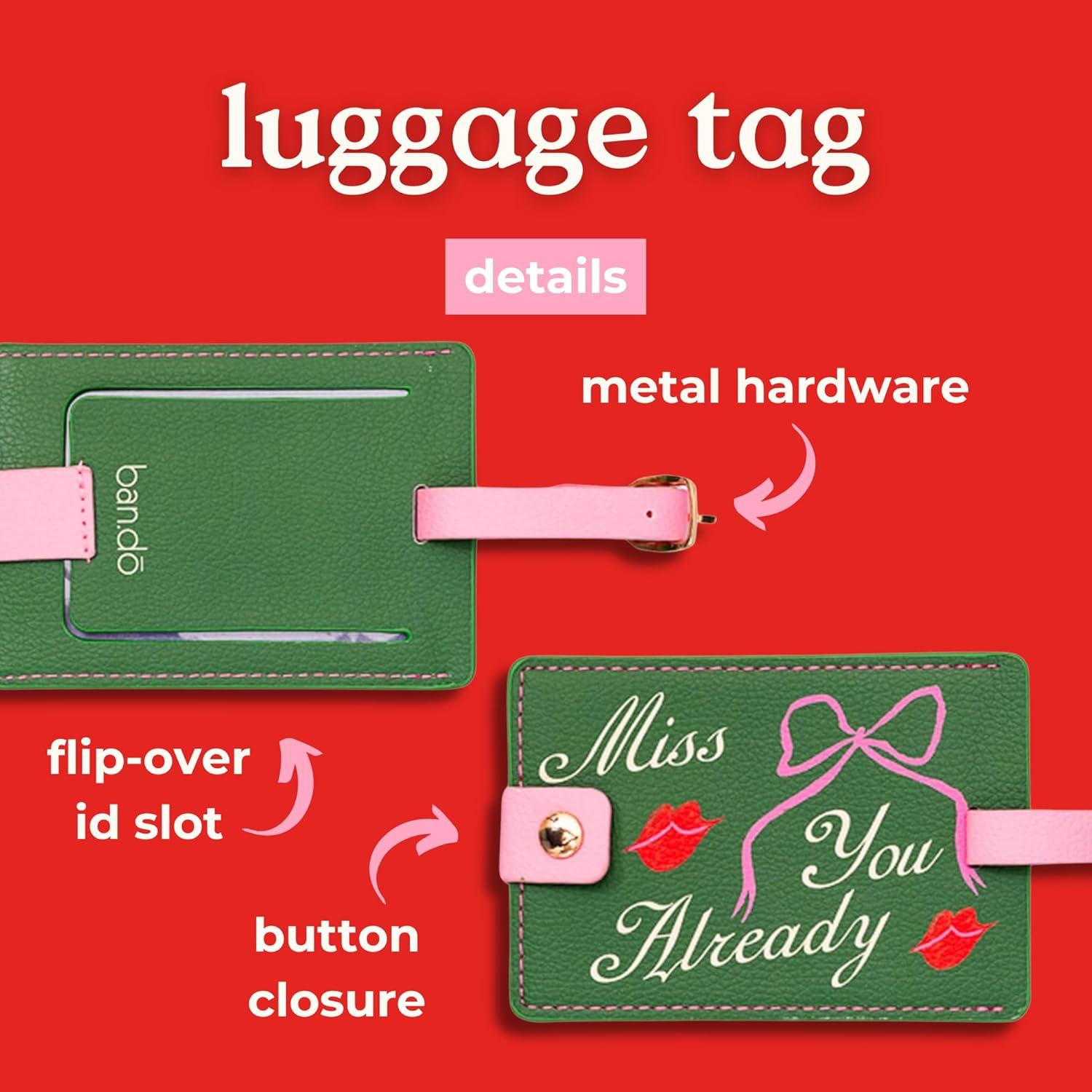 imageBando Getaway Suitcase Tag for Travel Durable Vegan Leather Luggage IdentifierMiss You Already