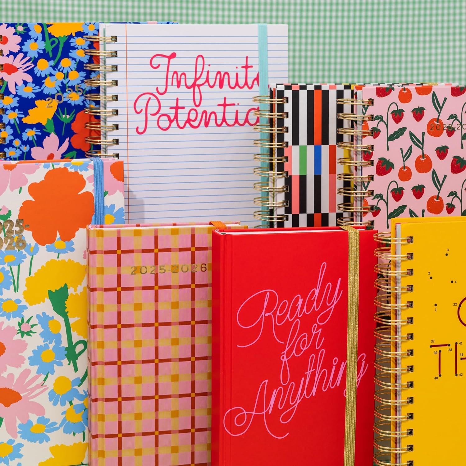 imagebando 17Month Classic Daily and Weekly Planner Dated August 2025 December 2026 Hard Cover Self Care Journal Agenda with Monthly Calendar Stickers Art ampamp Bonus Pages Ready for Anything RedReady For Anything Red