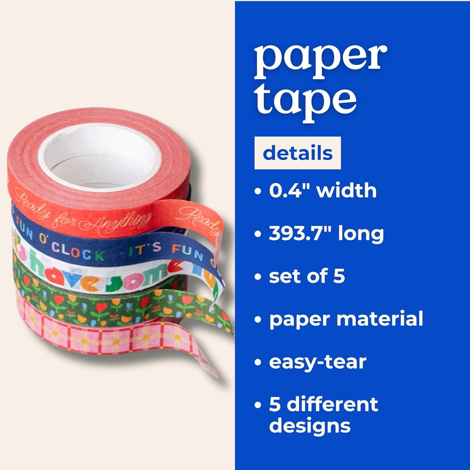 imagebando Cute Paper Tape for Scrapbooking Supplies CuteUniqueNovelty Tape for Journaling SuppliesJunk Journal Its Fun OClock