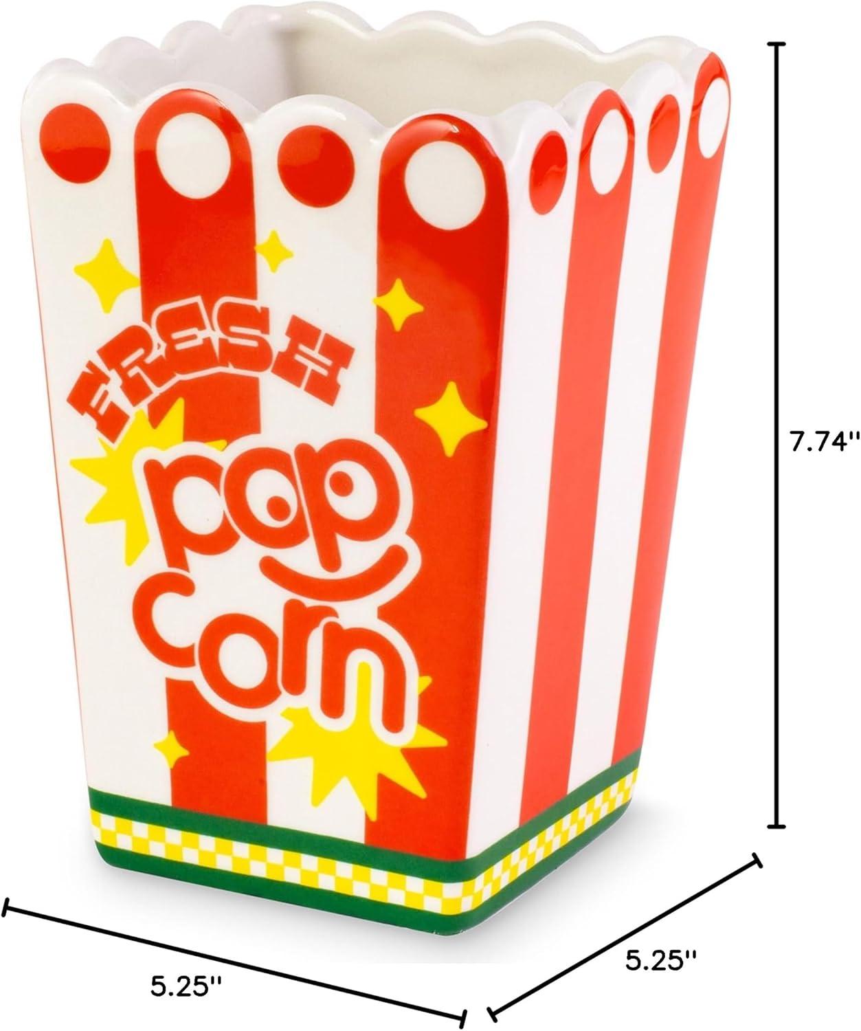 imagebando Decorative Ceramic Vase Tall Vase for Centerpiece Popcorn Bucket Unique Vase for HomeKitchenOffice Decor Popcorn Bag