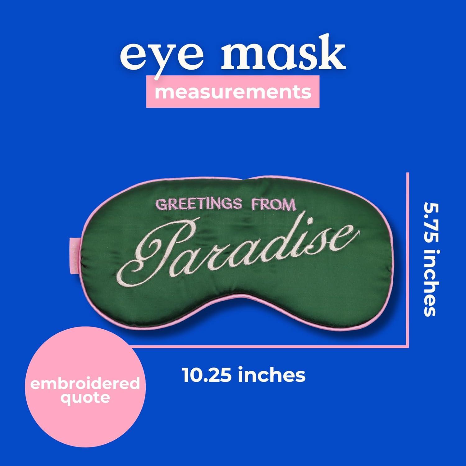 imagebando Getaway Eye Mask with Adjustable Strap Padded Silk Mask Sleeping Mask for Home or Airplane PatchworkGreetings from Paradise