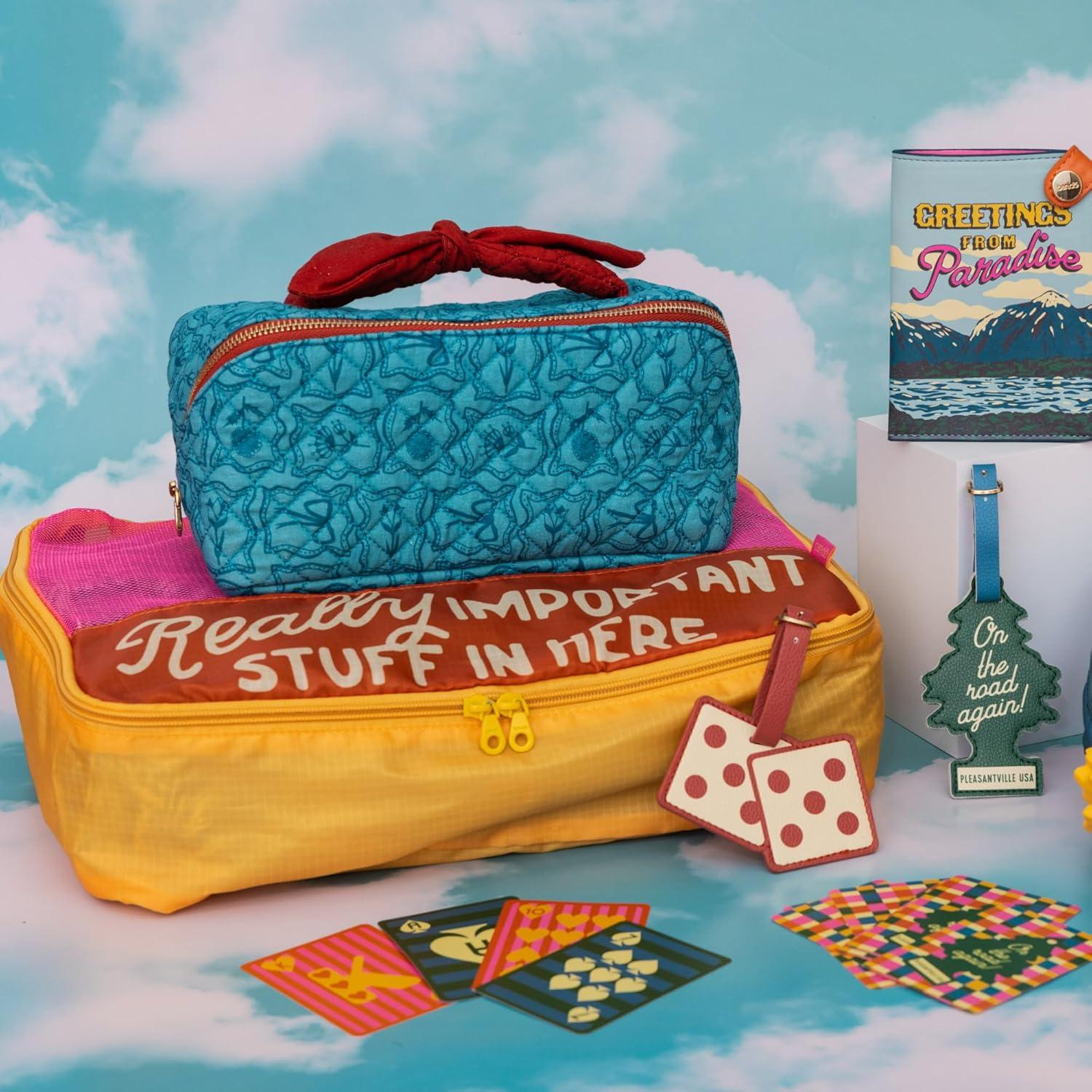 imagebando Getaway Polyester and Mesh Packing Cube Set Includes 4 Foldable Luggage Organizers in Various Sizes Really Important StuffReally Important Stuff