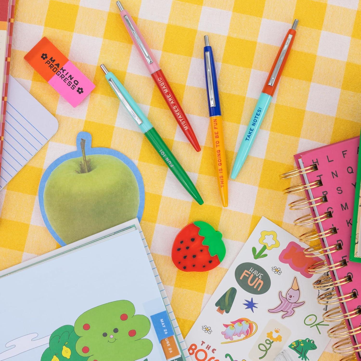 imagebando Novelty Eraser Set with Vintage Design Cute Erasers for WorkTeacherOffice 6 Pieces in Metal Tin Case 45 x 33 inches Infinite Potential