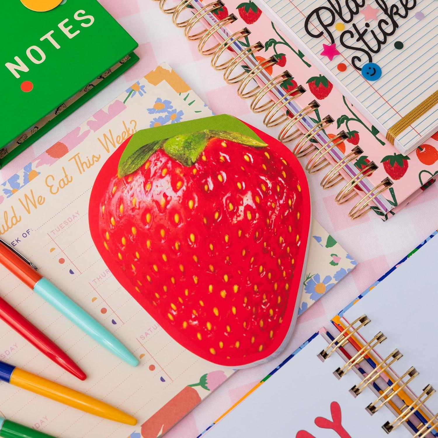 imagebando Novelty Notepad with 80 Sheets FunnyCute Memo Pad for WorkOffice in Fruit Shape Strawberry