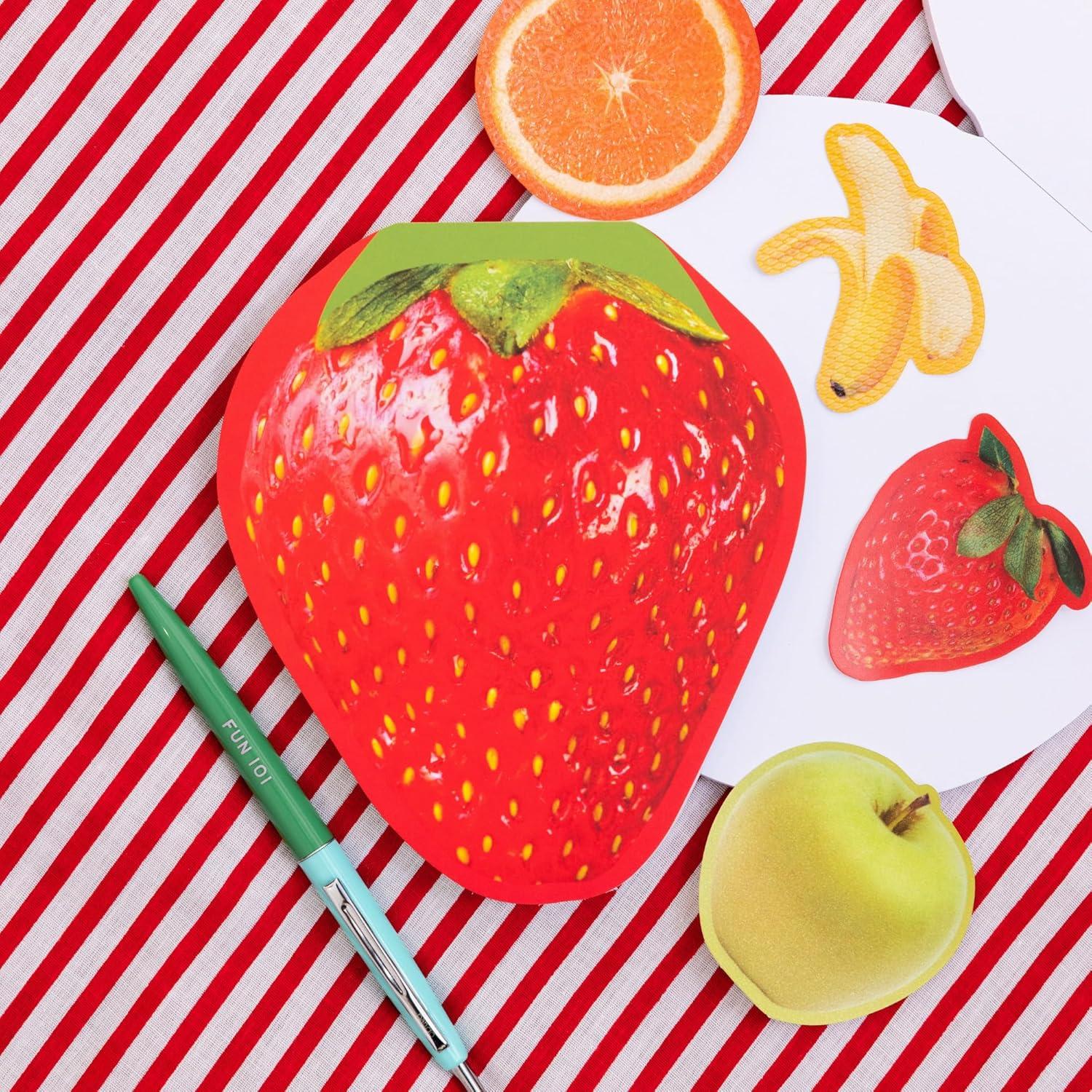 imagebando Novelty Notepad with 80 Sheets FunnyCute Memo Pad for WorkOffice in Fruit Shape Strawberry