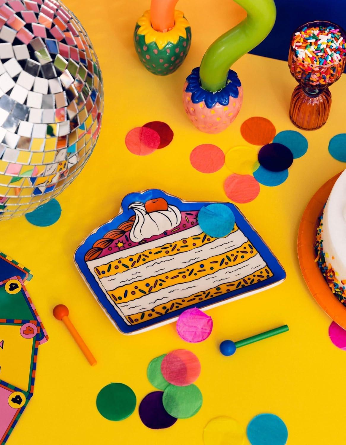 imagebando Novelty Trinket Tray Ceramic Jewelry Dish Small Decorative Tray for Keys or Decor Cute Catchall Tray CakeCake