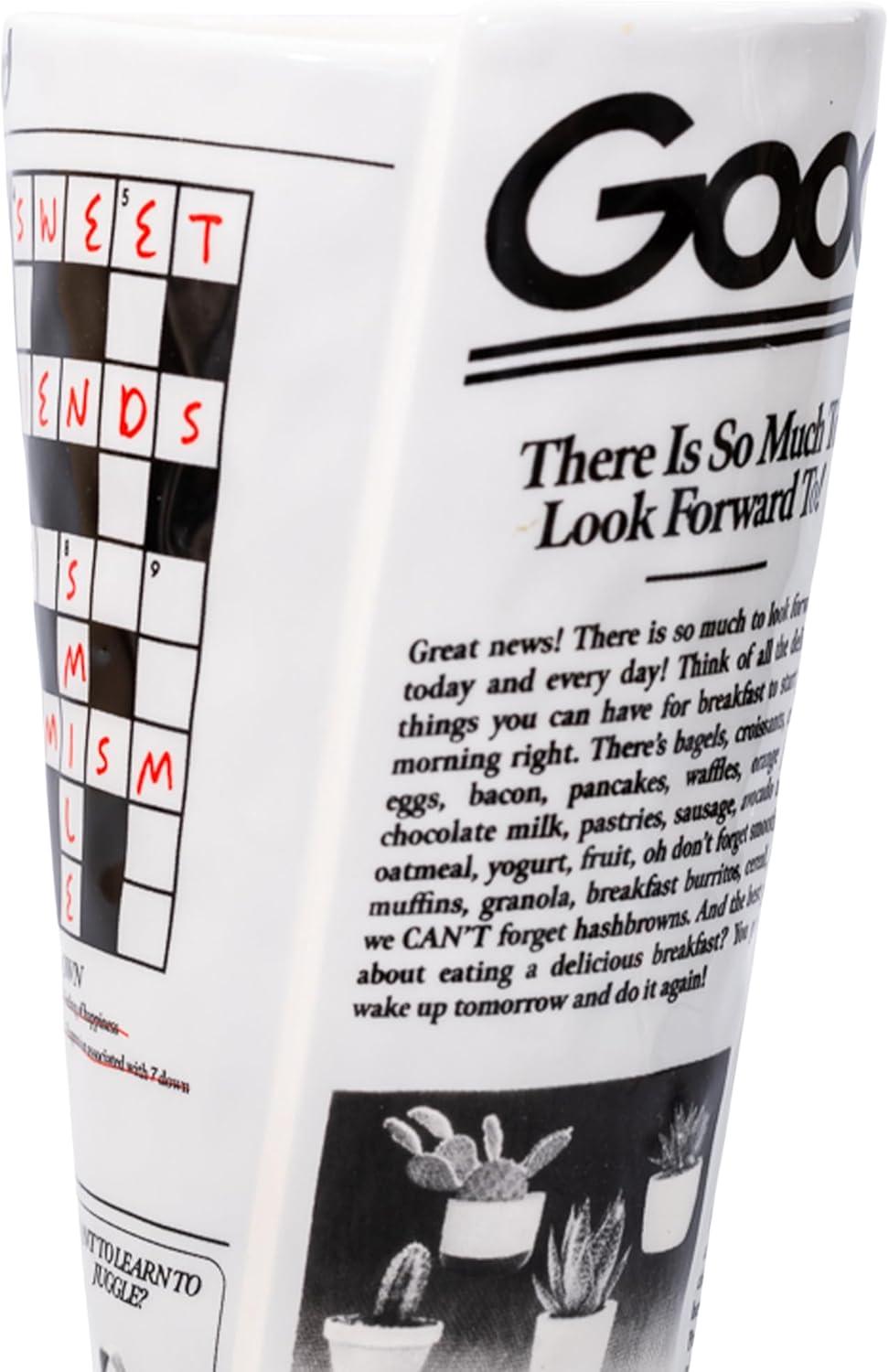 imagebando Vintage Inspired Newspaper Vase Retro Ceramic Shelf Decor UniqueNoveltyEclectic Flower Vase Newspaper