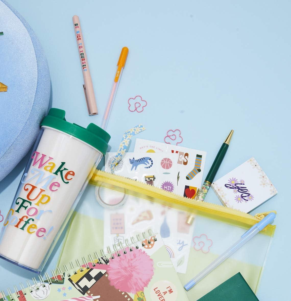 imagebando Write On Black Ink Pen Set of 3 Plastic Ballpoint Pens with Clip Lifes a PicnicAssorted Katie Kimmel