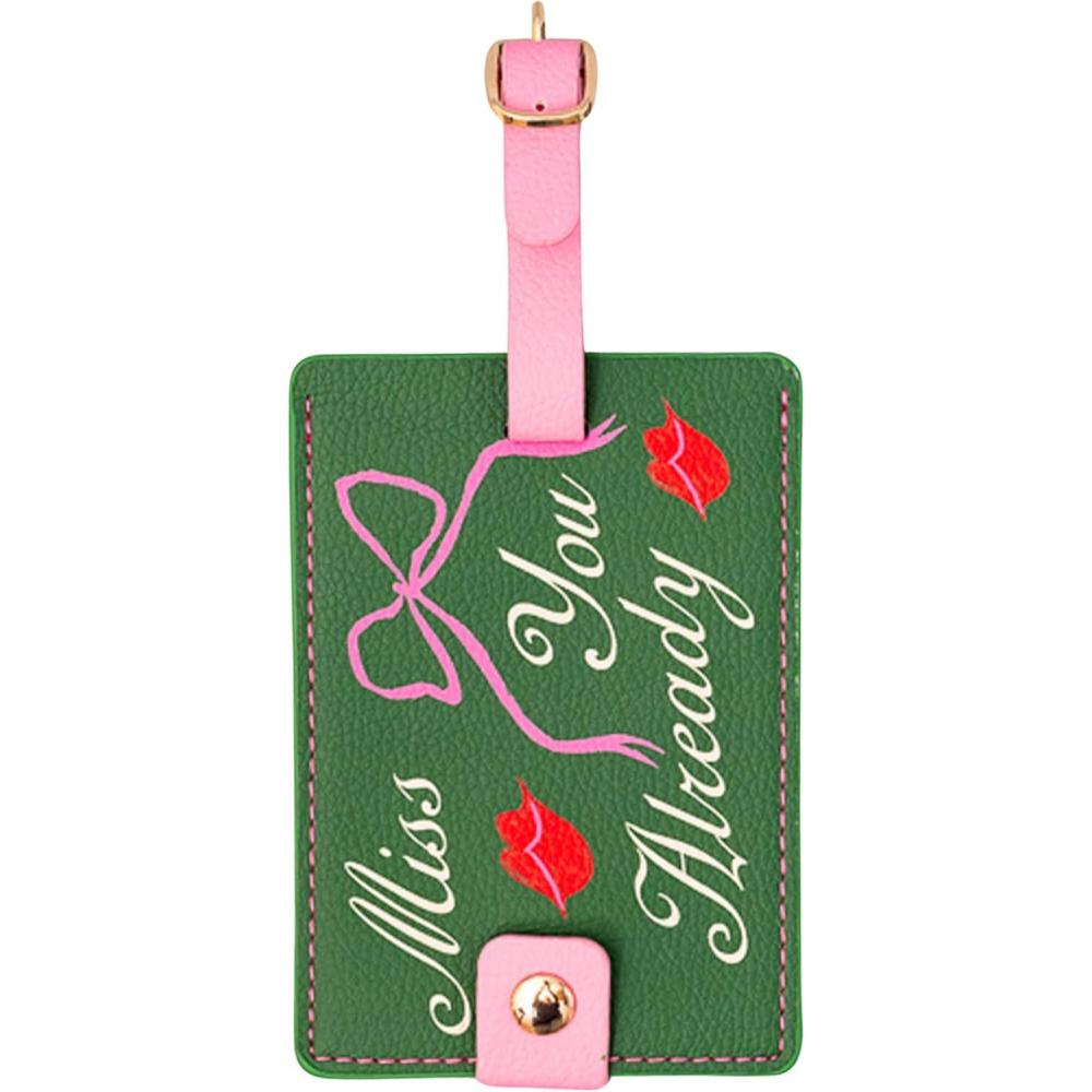 imageBando Getaway Suitcase Tag for Travel Durable Vegan Leather Luggage IdentifierMiss You Already