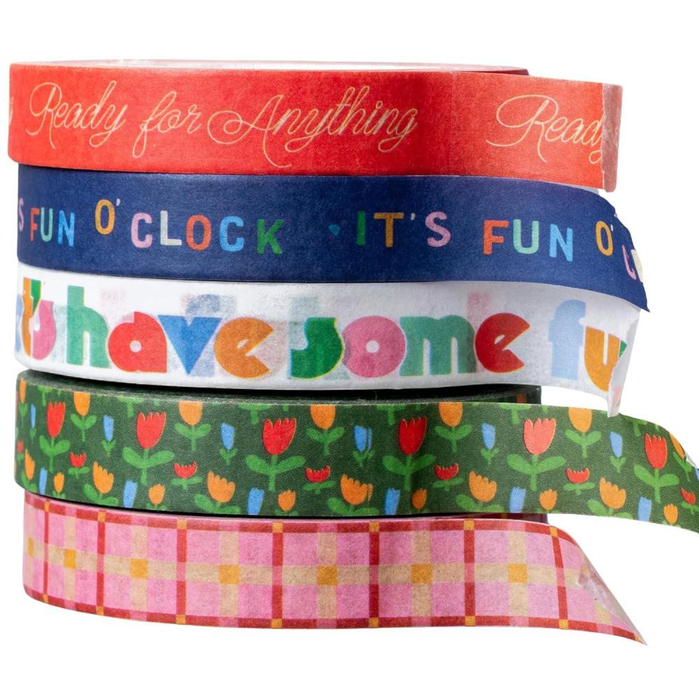 imagebando Cute Paper Tape for Scrapbooking Supplies CuteUniqueNovelty Tape for Journaling SuppliesJunk Journal Its Fun OClock