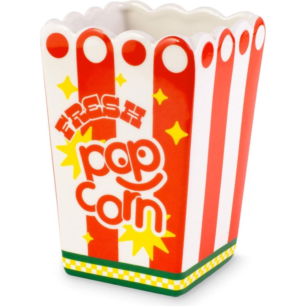 imagebando Decorative Ceramic Vase Tall Vase for Centerpiece Popcorn Bucket Unique Vase for HomeKitchenOffice Decor Popcorn Bag