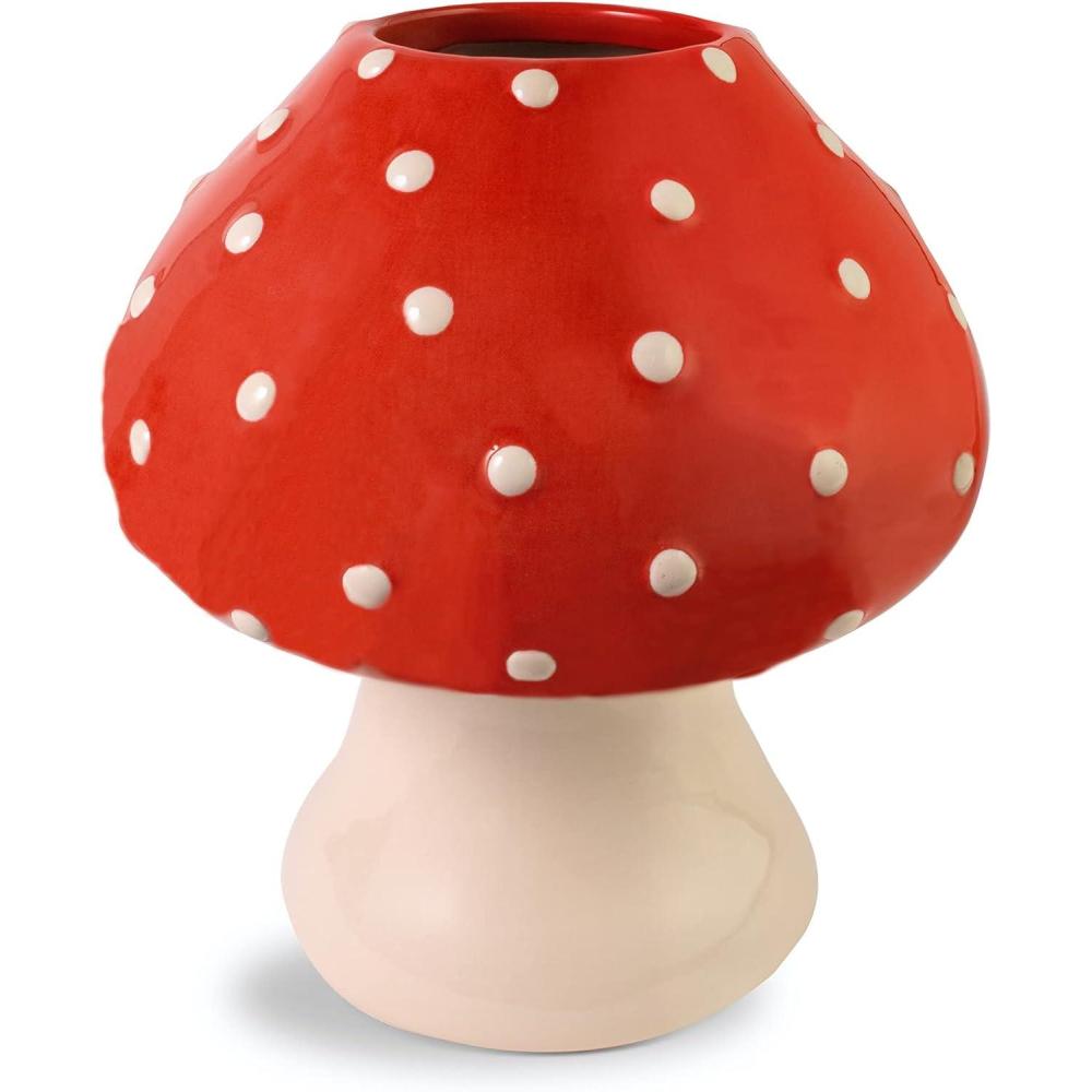 imagebando Decorative Mushroom Vase Trendy Flower Vase Cottagecore Room Decor Unique Ceramic Vase for HomeKitchenOffice Decorations
