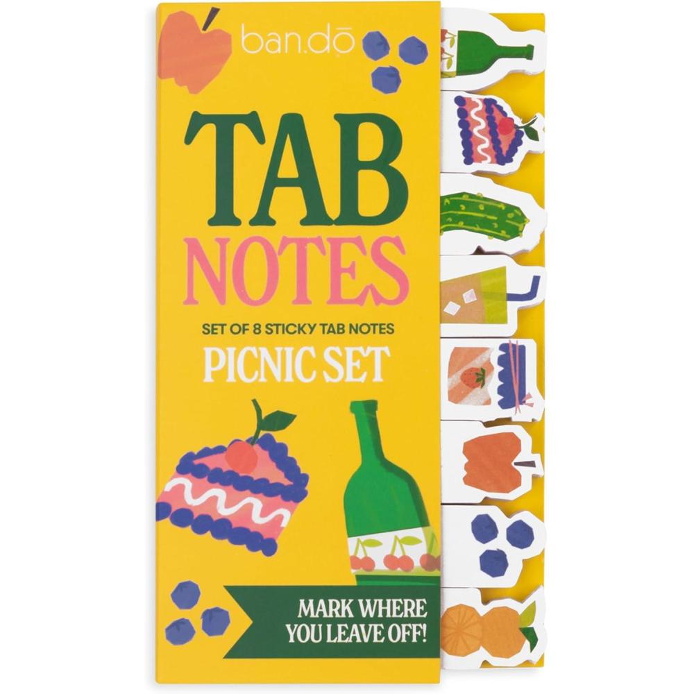 imagebando Sticky Tab Notes with Food Theme Novelty Page Flags for Annotating Picnic Set