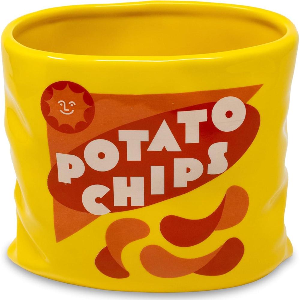 imagebando Vintage Inspired Potato Chips Bag Vase Decorative Ceramic Vase Large Flower Vase Unique Potato Chip Decor for HomeKitchenOffice