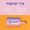 Ban.do Getaway Suitcase Tag for Travel, Durable Vegan Leather Luggage Identifier(Purple  Orange)