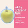 ban.do Cute Sticky Notepad with 50 Sheets of Paper, Novelty Self Stick Notes in Fruit Shape, Apple