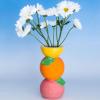 ban.do Decorative Ceramic Vase for Centerpiece, Tall Unique Lemon Grapefruit and Orange Vase for Home/Kitchen/Office Decor, Stacked Citrus