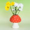 ban.do Decorative Mushroom Vase, Trendy Flower Vase, Cottagecore Room Decor, Unique Ceramic Vase for Home/Kitchen/Office Decorations