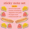 ban.do Novelty Sticky Note Set Food Theme Snack Board Fun Stationery Note Pads Set of 3, Charcuterie Board