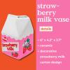 ban.do Vintage Carton Inspired Rise and Shine Decorative Mini Ceramic Vase, Unique Home/Kitchen/Office Accent, Strawberry Milk